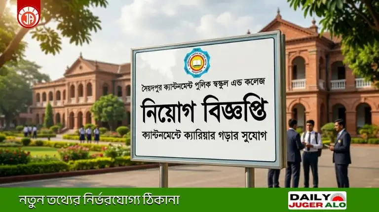 Cant public school and college saidpur job circular 2026 official image