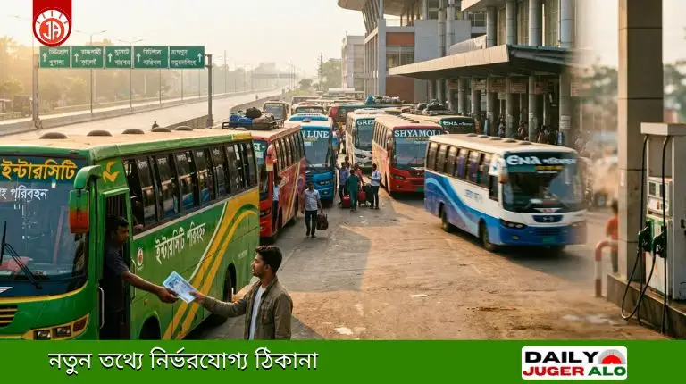 দূরপাল্লার বাস ভাড়া প্রতি কিলোমিটার কত এবং দেখুন যুগের আলো (Juger Alo) পোর্টালে নতুন বাস ভাড়ার তালিকা ২০২৬।